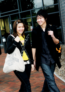 Students at Beeston walking