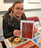 A student with a charity card